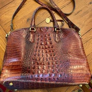 Brahmin LARGE Duxbury Satchel Pecan Melbourne Genuine Leather